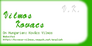 vilmos kovacs business card